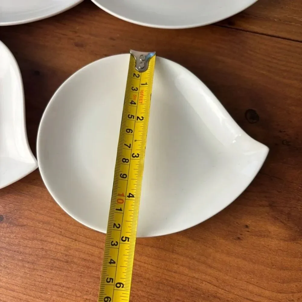 Crate and Barrel Wink Appetizer Plates Tear Drop Raindrop Set/6